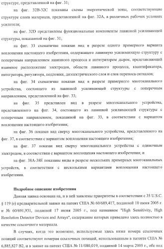 Детекторные устройства и матрицы с высокой чувствительностью и высокой разрешающей способностью (патент 2406181)