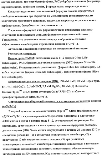 Производные 1-бензоилпиперазина в качестве ингибиторов поглощения глицина для лечения психозов (патент 2355683)