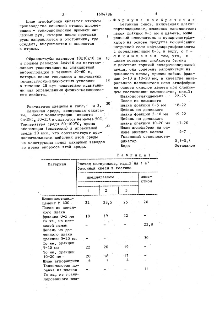 Бетонная смесь (патент 1604786)