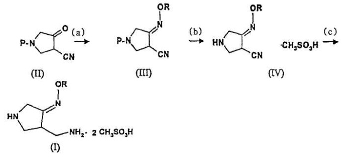 Новый способ получения метансульфоната 4-аминометил-3-алкоксииминопирролидина (варианты), промежуточные продукты и способ получения хинолоновых антибиотиков (патент 2303029)