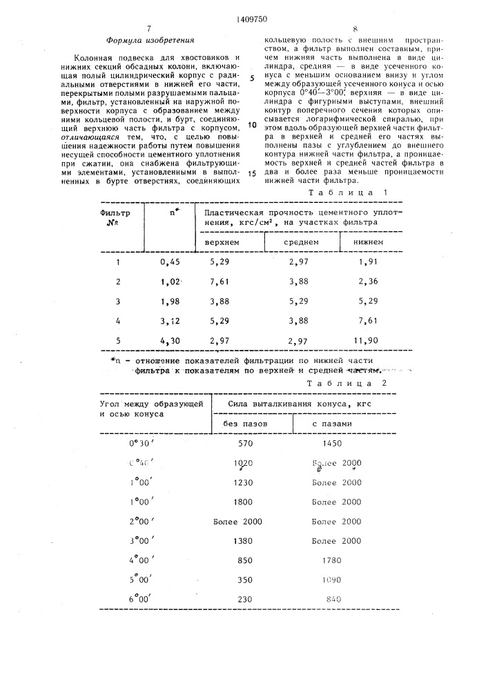 Колонная подвеска (патент 1409750)