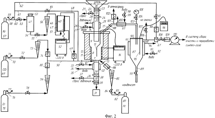 Установка для производства синтез-газа и установка газификации (патент 2409612)