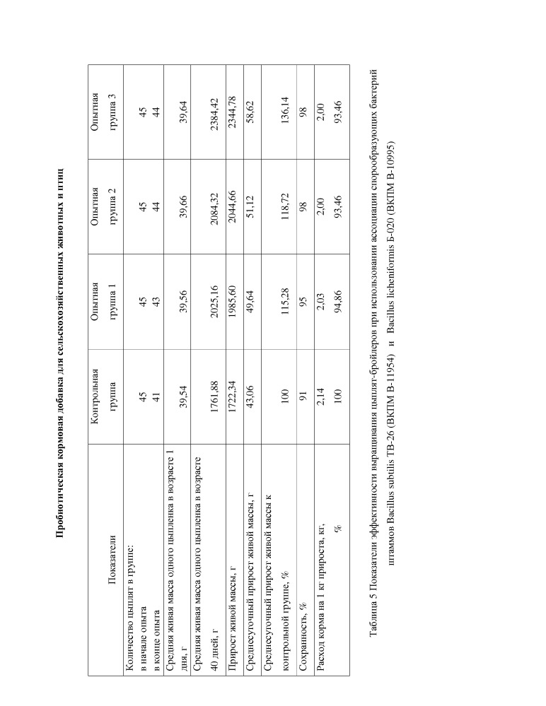 Пробиотическая кормовая добавка для сельскохозяйственных животных и птиц (патент 2654875)