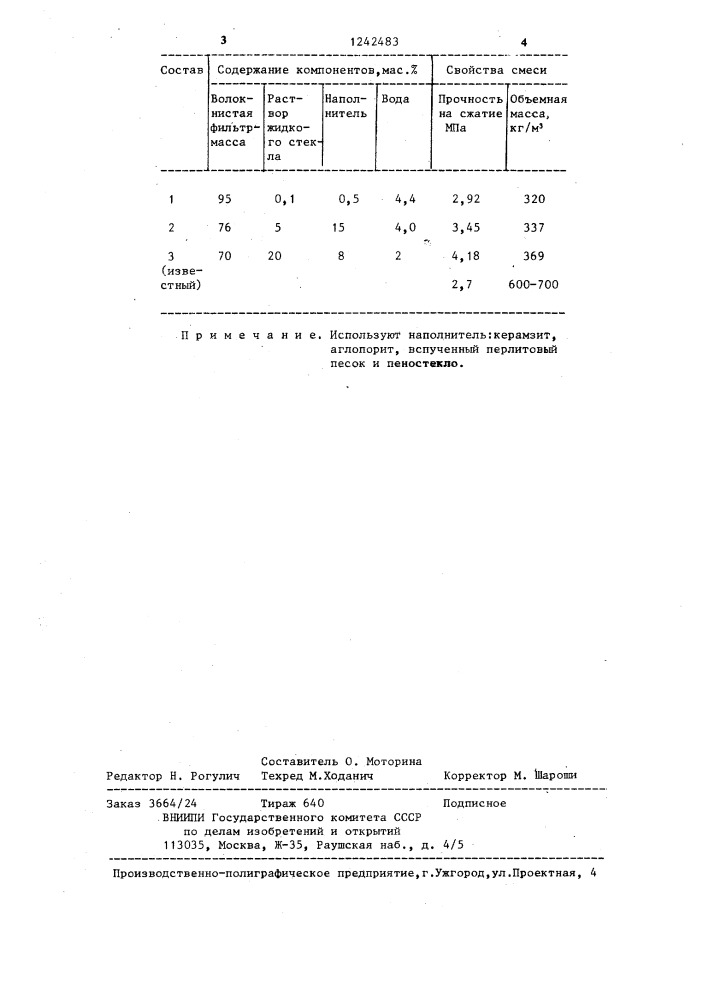 Сырьевая смесь для изготовления легкого бетона (патент 1242483)