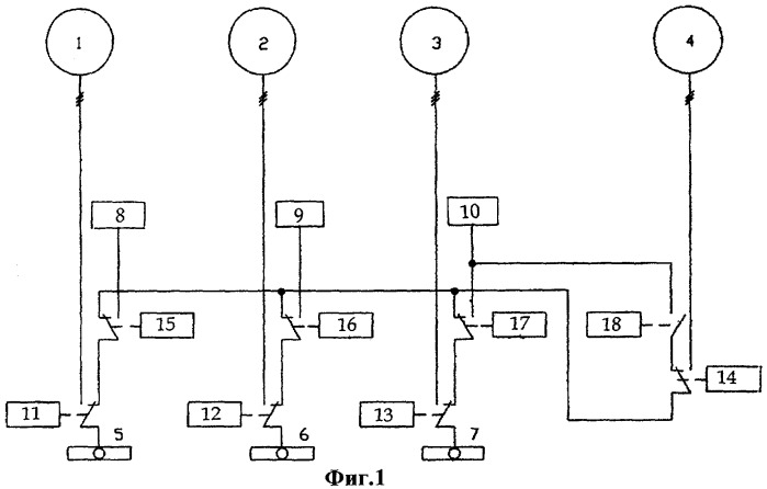 Четырехканальная система электроснабжения с резервированием (патент 2271063)
