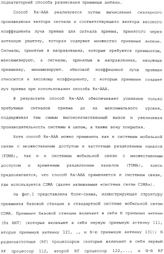 Устройство и способ приема сигнала в системе мобильной связи с использованием схемы адаптивной антенной решетки (патент 2313905)