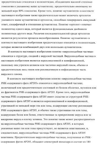 Вирусоподобные частицы, включающие гибридный белок белка оболочки бактериофага ар205 и антигенного полипептида (патент 2409667)