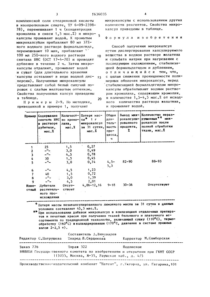 Способ получения микрокапсул (патент 1636035)