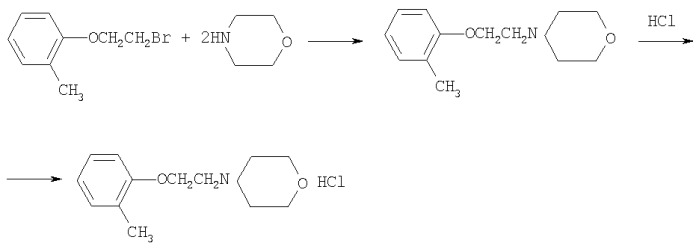 N-2-(2&#39;-метилфенокси)-этилморфолина гидрохлорид, обладающий гипотензивной активностью (патент 2354652)
