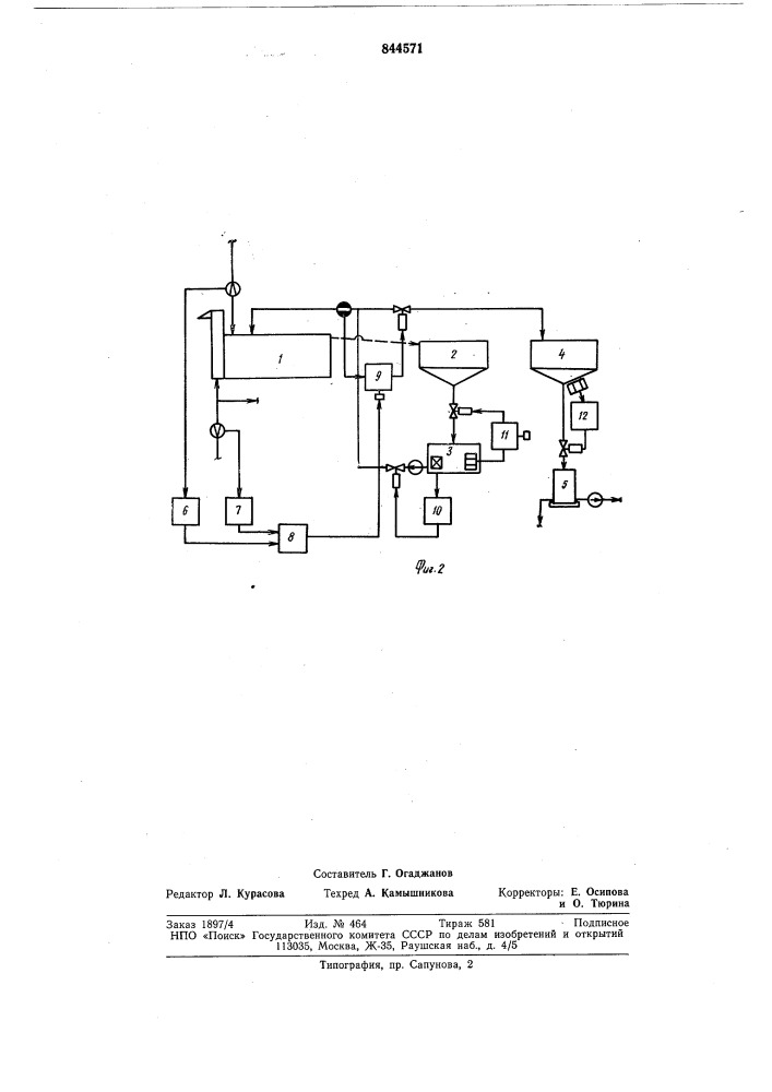 Способ автоматического управленияпроцессом получения калийныхсолей (патент 844571)