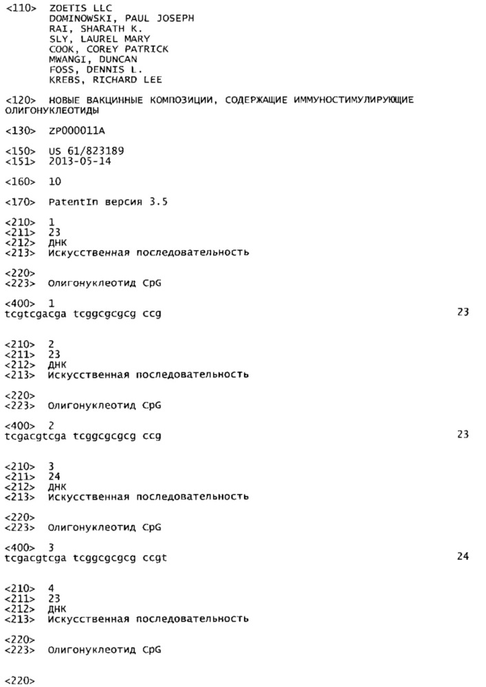 Новые вакцинные композиции, содержащие иммуностимулирующие олигонуклеотиды (патент 2627447)