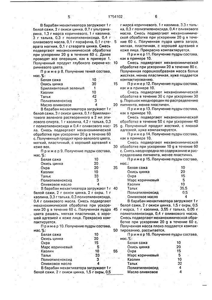 Способ получения средств декоративной косметики (патент 1754102)