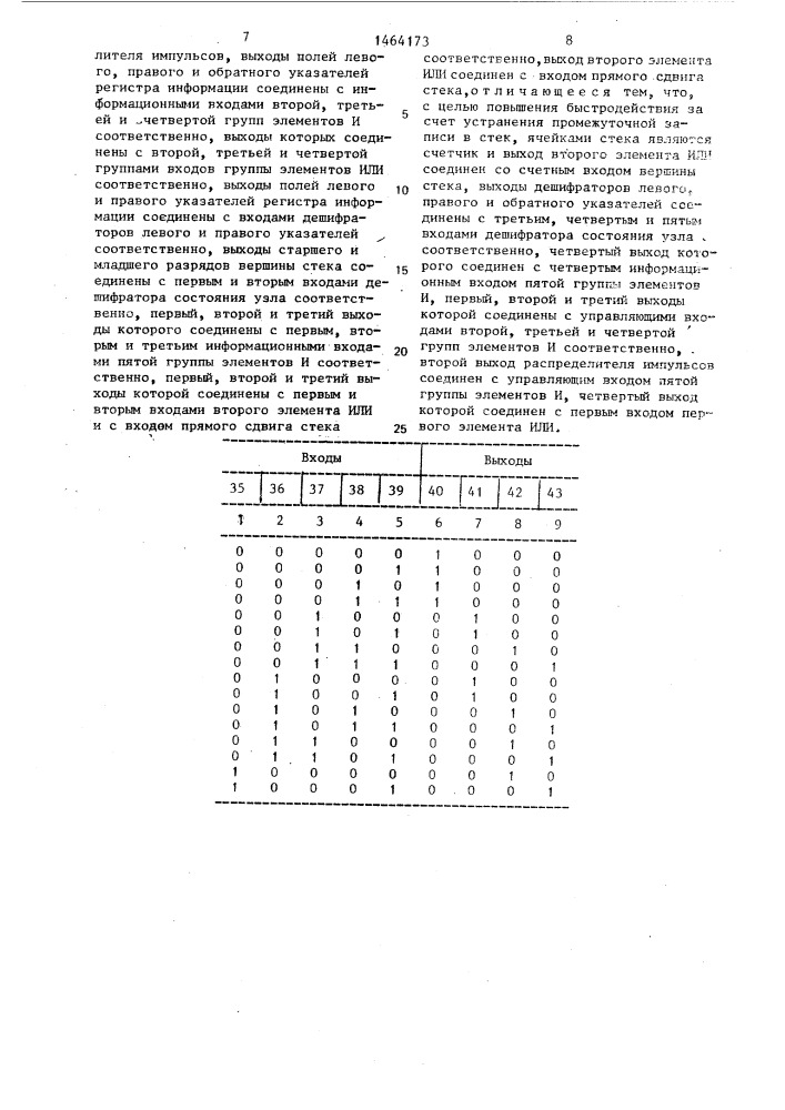 Устройство для поиска информации (патент 1464173)