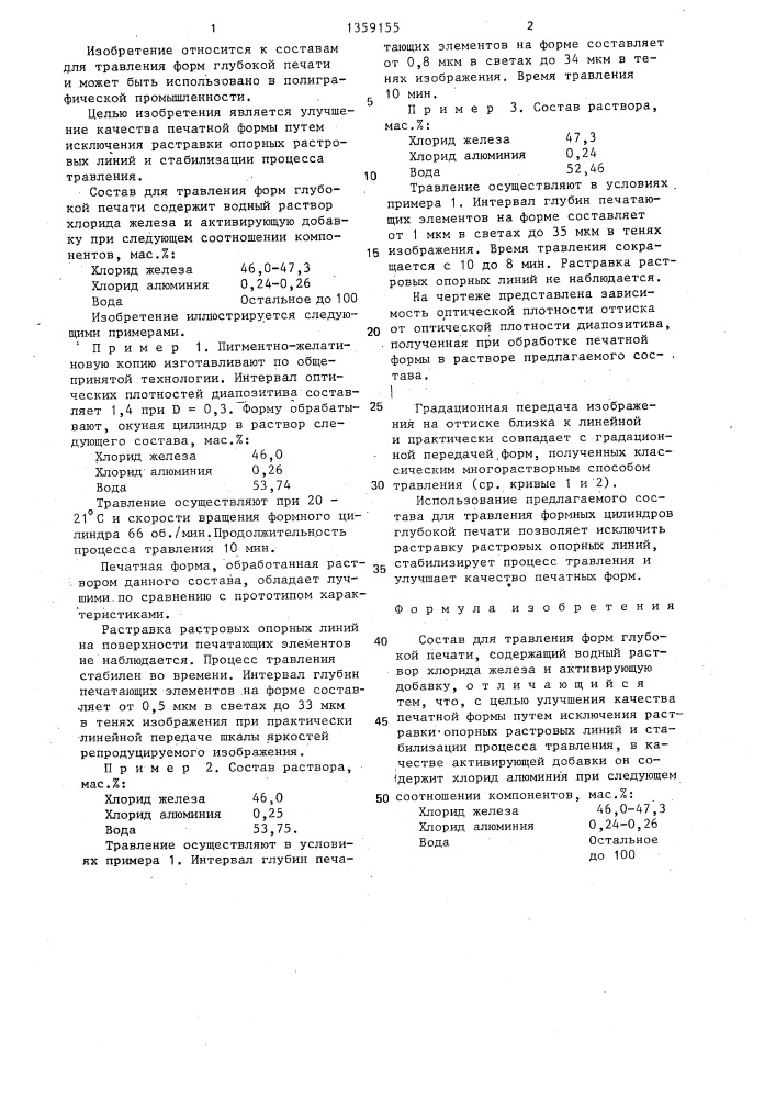 Состав для травления форм глубокой печати (патент 1359155)