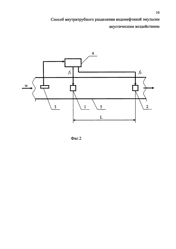 Способ управления процессом внутритрубного разделения водонефтяной эмульсии акустическим воздействием (патент 2622931)
