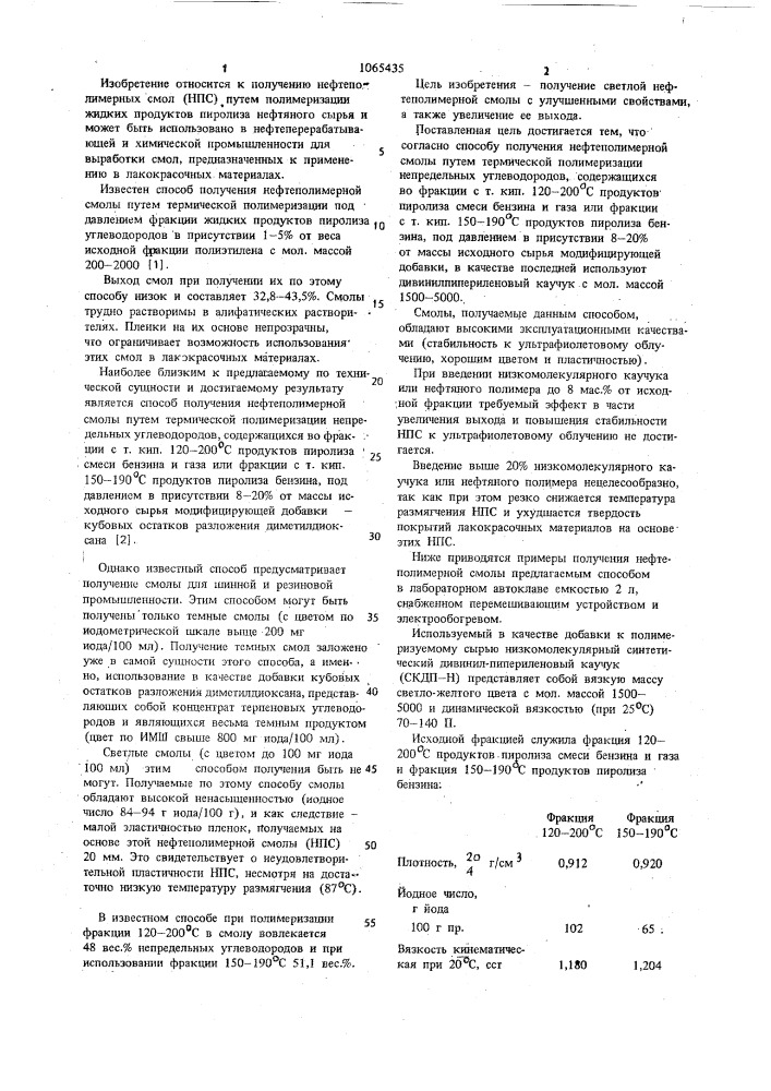 Способ получения нефтеполимерной смолы (патент 1065435)