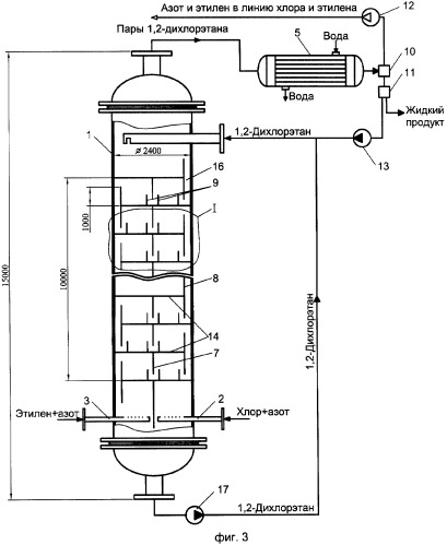 Тарельчатый реактор для получения 1,2-дихлорэтана (патент 2328340)