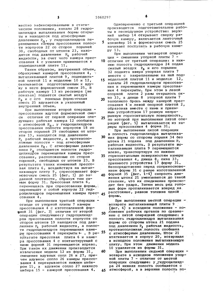 Машина для изготовления безопочных литейных форм (патент 1060297)