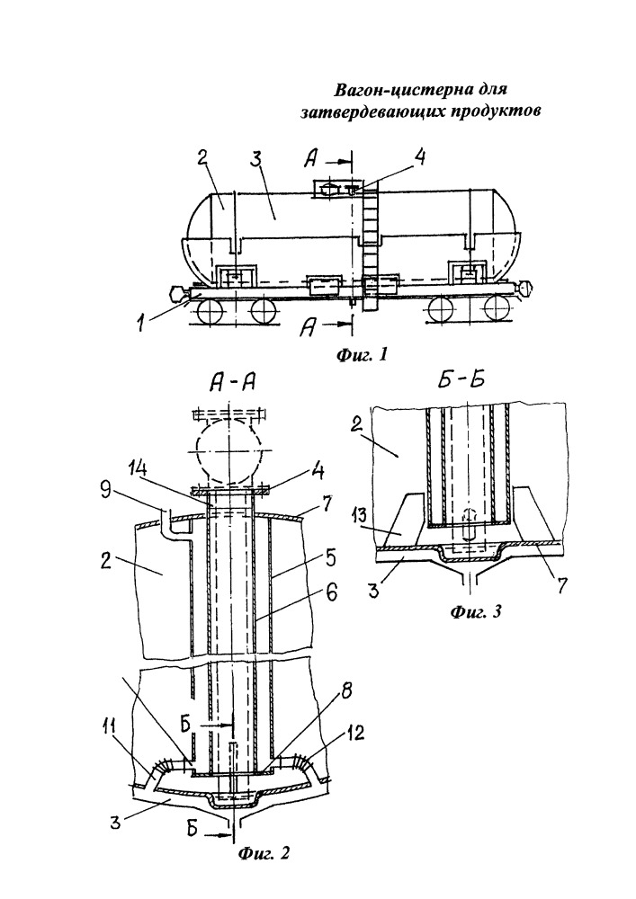 Вагон-цистерна для затвердевающих продуктов (патент 2655396)