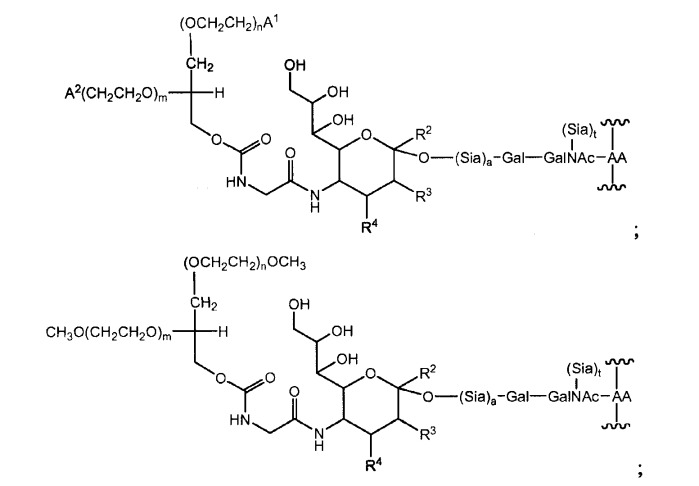 Глицерин-связанные пэгилированные сахара и гликопептиды (патент 2460543)
