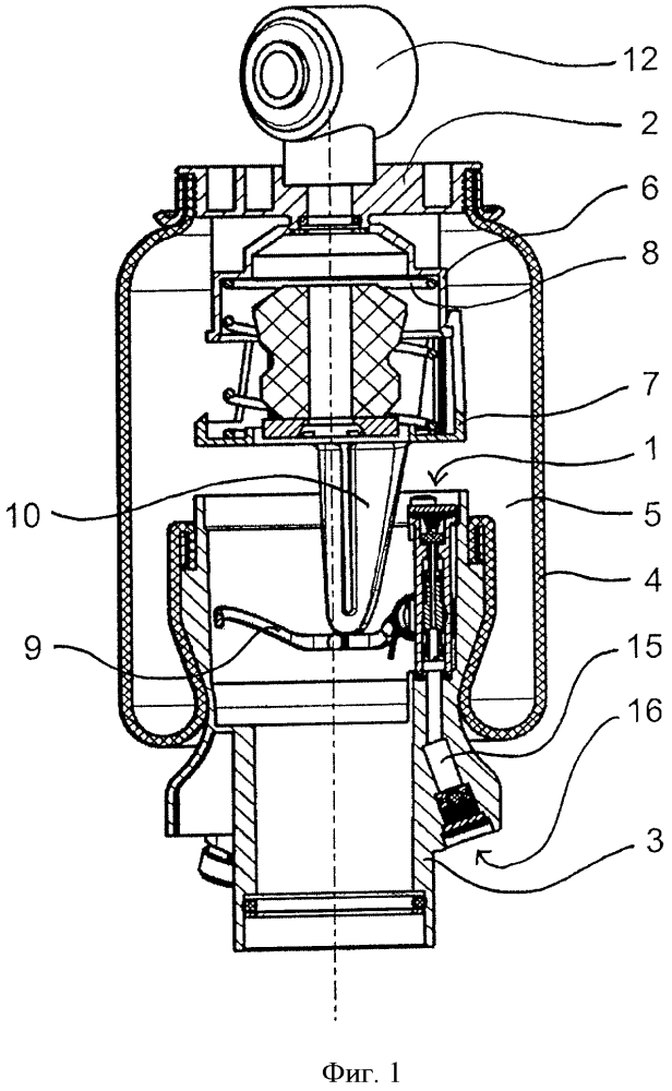 Устройство пневматической подвески с интегрированным управляющим клапаном (патент 2628839)