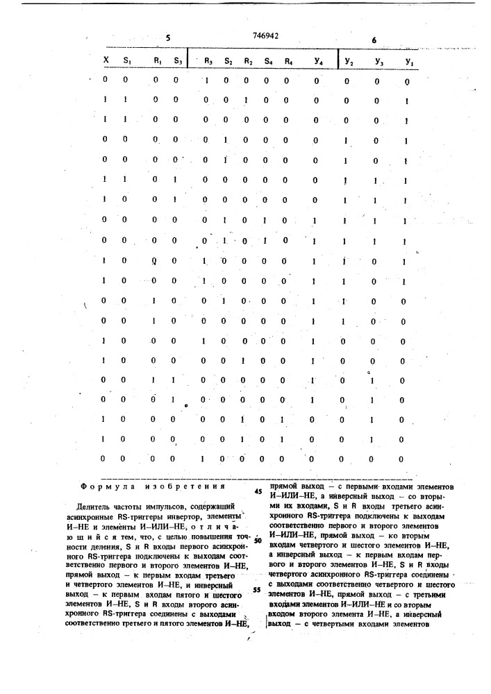 Делитель частоты (патент 746942)