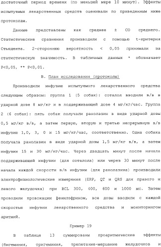 Применение ранолазина для изготовления лекарственного средства для лечения аритмий (патент 2325161)