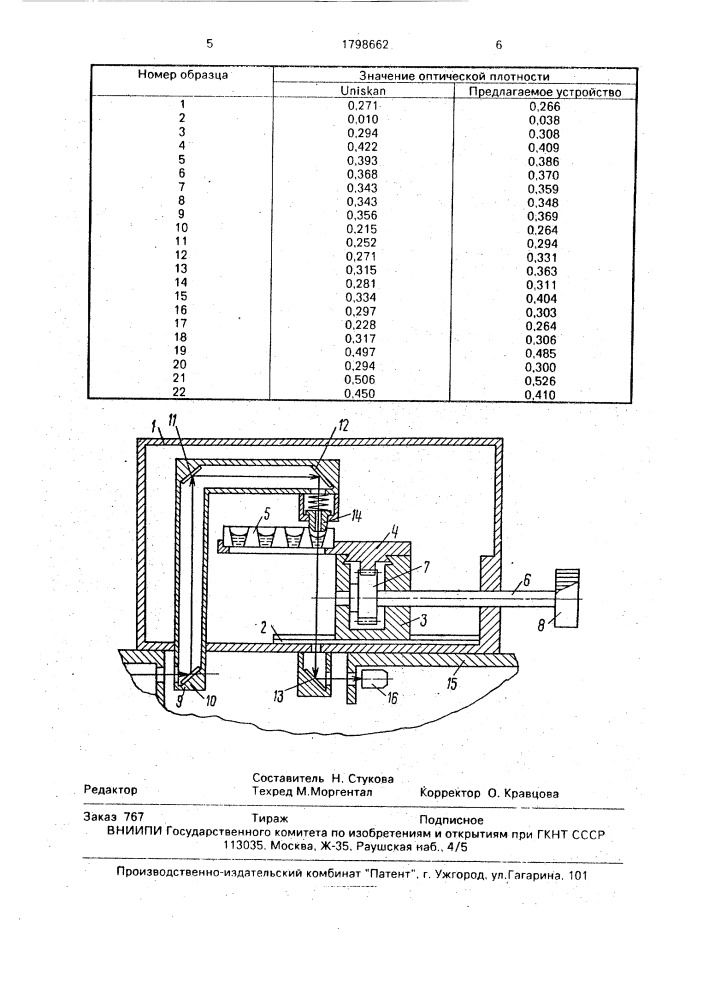 Устройство для проведения фотометрических измерений с помощью спектрофотометра (патент 1798662)