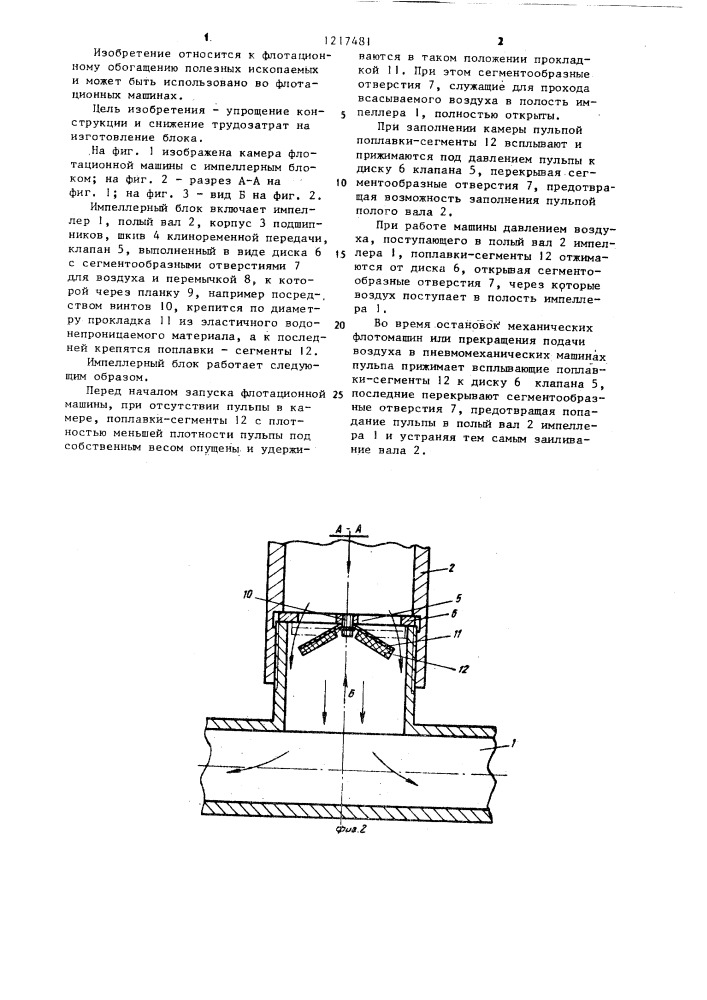 Импеллерный блок флотационной машины (патент 1217481)