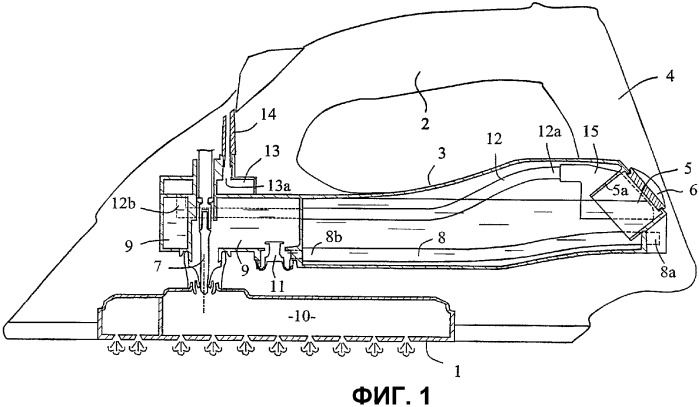 Утюг, содержащий водяной резервуар, оснащенный заливным отверстием на задней стороне утюга (патент 2335587)