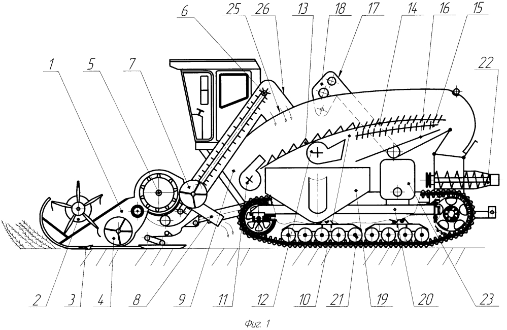 Комбайн гусеничный для уборки зерновых культур и сои (патент 2646632)