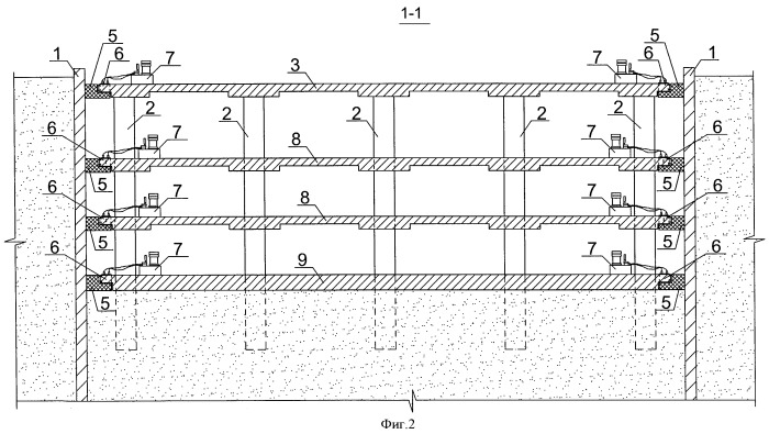 Способ строительства многоэтажного подземного сооружения (патент 2414563)