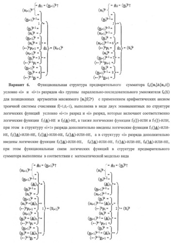 Функциональная структура предварительного сумматора f ([ni]&amp;[ni,0]) условно &quot;i&quot; и &quot;i+1&quot; разрядов &quot;k&quot; группы параллельно-последовательного умножителя f ( ) для позиционных аргументов множимого [ni]f(2n) с применением арифметических аксиом троичной системы счисления f(+1,0,-1) (варианты русской логики) (патент 2439658)