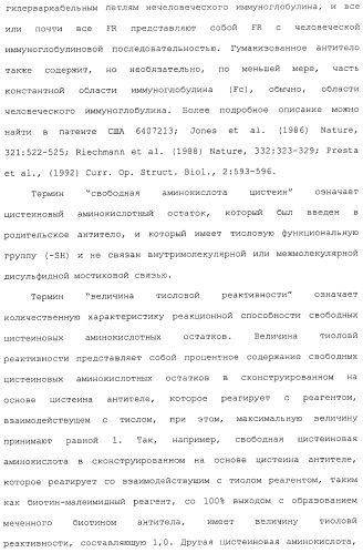 Антитела, сконструированные на основе цистеинов, и их конъюгаты (патент 2412947)