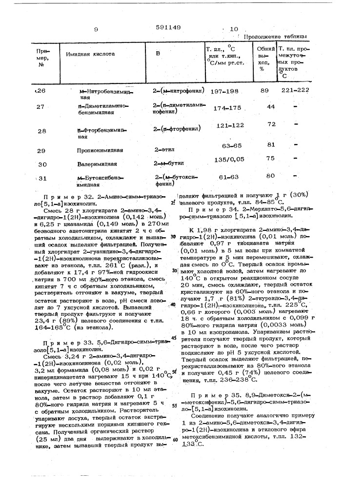 Способ получения производных триазолоизохинолина (патент 591149)