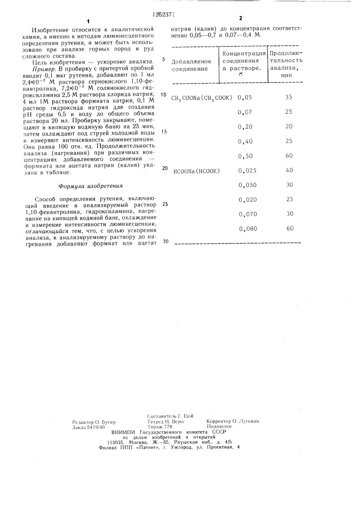 Способ определения рутения (патент 1262371)