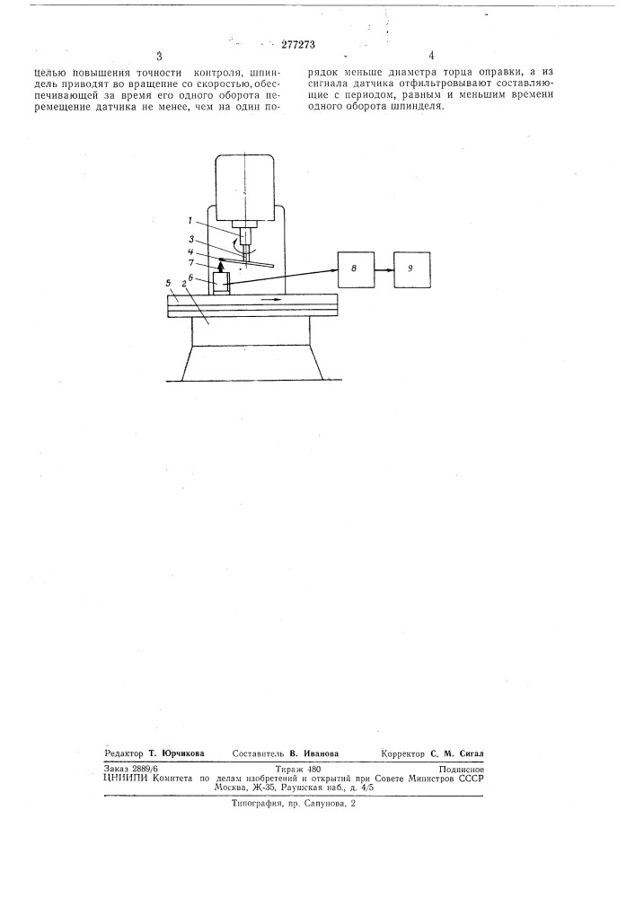 Способ контроля перпендикулярности траектории подвижного узла металлорежущего станка к оси (патент 277273)
