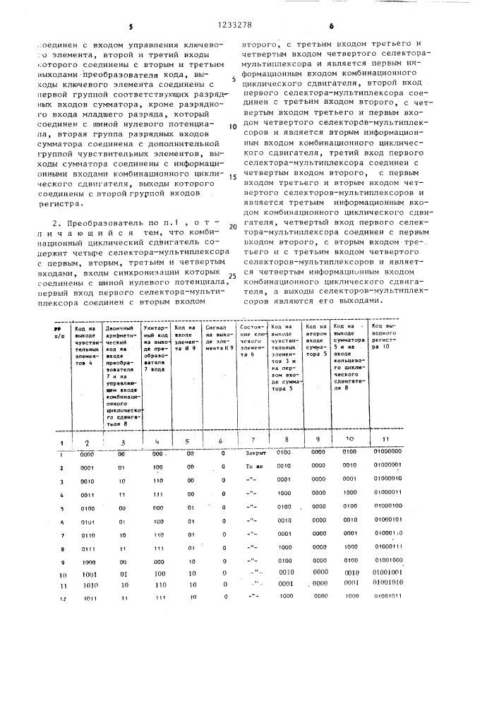 Преобразователь перемещения в код (патент 1233278)