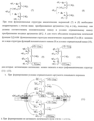 Функциональная структура предварительного сумматора f ([ni]&amp;[ni,0]) условно &quot;i&quot; и &quot;i+1&quot; разрядов &quot;k&quot; группы параллельно-последовательного умножителя f ( ) для позиционных аргументов множимого [ni]f(2n) с применением арифметических аксиом троичной системы счисления f(+1,0,-1) (варианты русской логики) (патент 2439658)