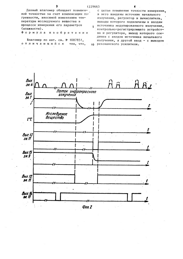 Влагомер (патент 1229663)