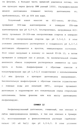 Способ очистки липопептида (варианты), антибиотическая композиция на основе очищенного липопептида (варианты) (патент 2311460)