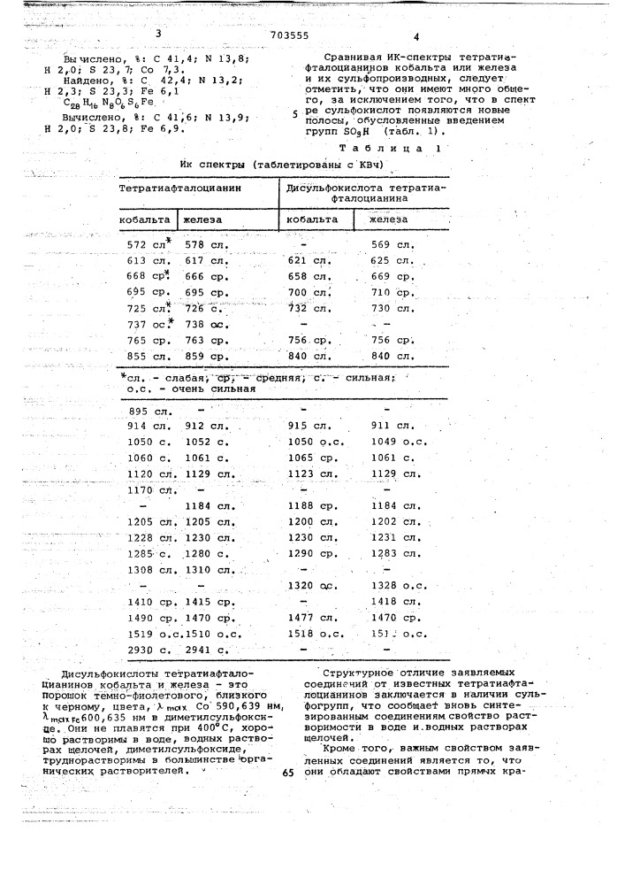 Дисульфокислота 29,31-металл-28, 5:14,19- ди(дитиациклогексено) ( )-7,12:21,26-дибензо ( ) тетраазопорфина в качестве прямого красителя для хлопчатобумажных материалов (патент 703555)