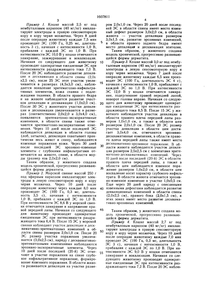 Способ моделирования дерматита (патент 1607811)