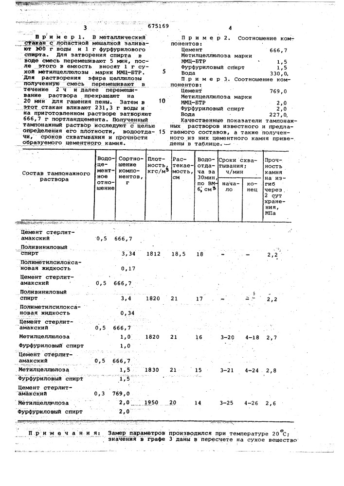 Тампонажный раствор (патент 675169)