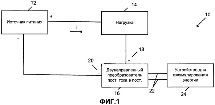 Двунаправленный преобразователь постоянного тока в постоянный для управления накопителем энергии при отводе энергии (патент 2476978)