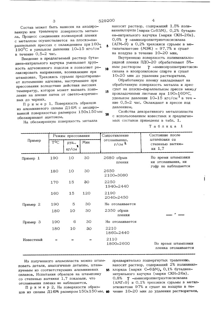 Состав для крепления поливинилхлорида к металлам (патент 529200)