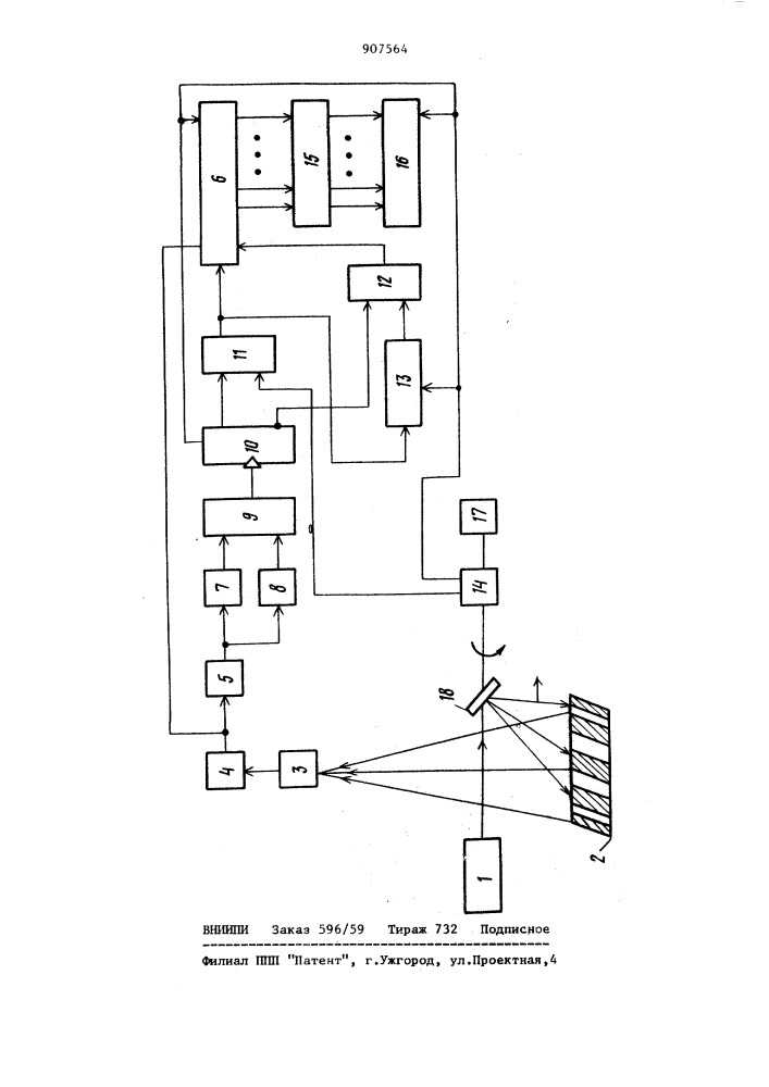Оптическое устройство распознавания номера движущегося объекта (патент 907564)