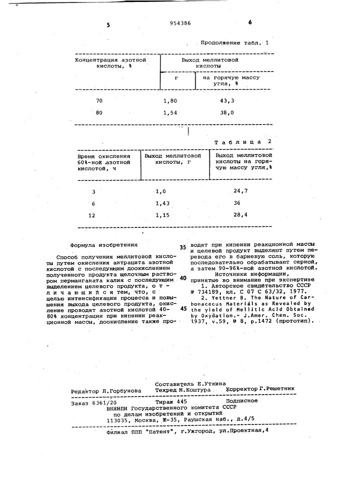 Способ получения меллитовой кислоты (патент 954386)