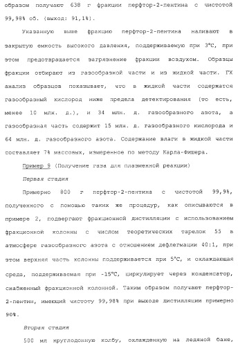 Газ для плазменной реакции, способ его получения, способ изготовления электрической или электронной детали, способ получения тонкой фторуглеродной пленки и способ озоления (патент 2310948)