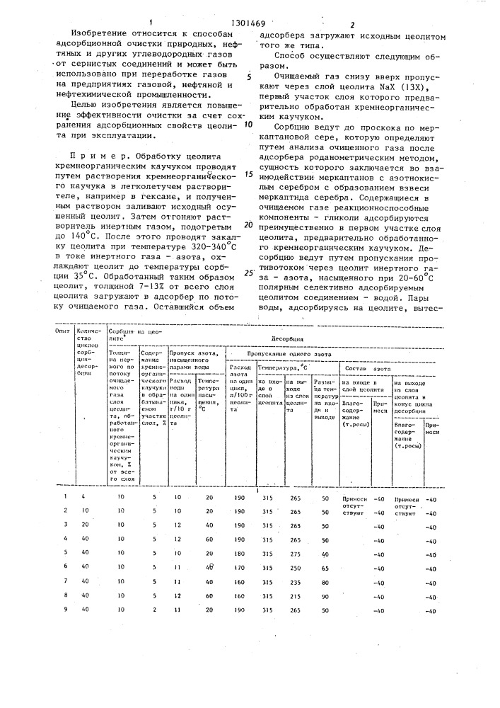 Способ очистки газовых смесей (патент 1301469)